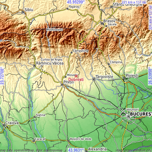 Topographic map of Dobreşti