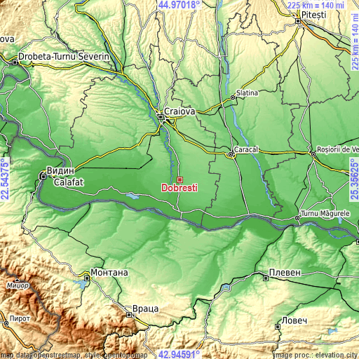 Topographic map of Dobreşti