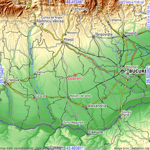 Topographic map of Dobreni