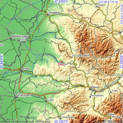 Topographic map of Dieci