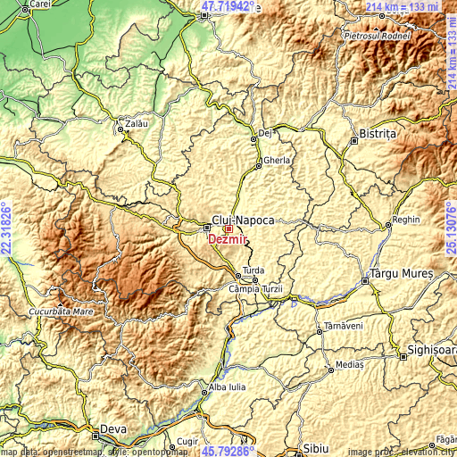 Topographic map of Dezmir