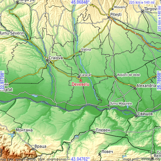 Topographic map of Deveselu