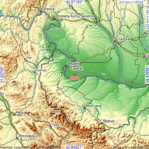 Topographic map of Desa