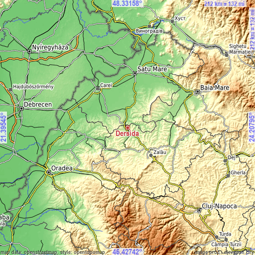 Topographic map of Derșida