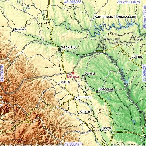 Topographic map of Dersca