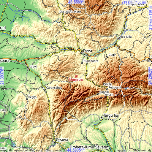 Topographic map of Densuş