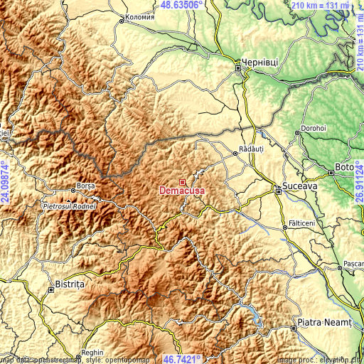 Topographic map of Demacușa