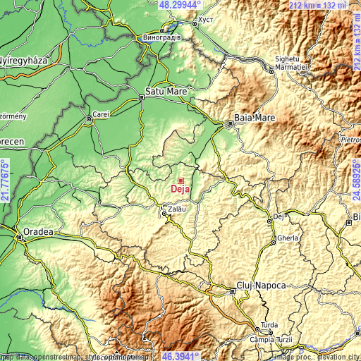 Topographic map of Deja