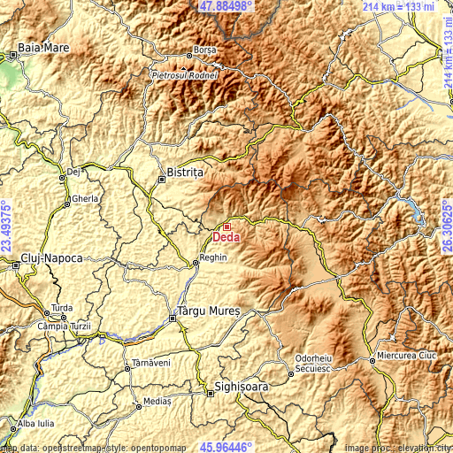 Topographic map of Deda