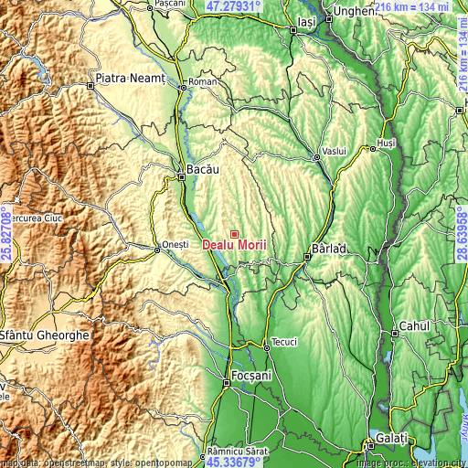 Topographic map of Dealu Morii