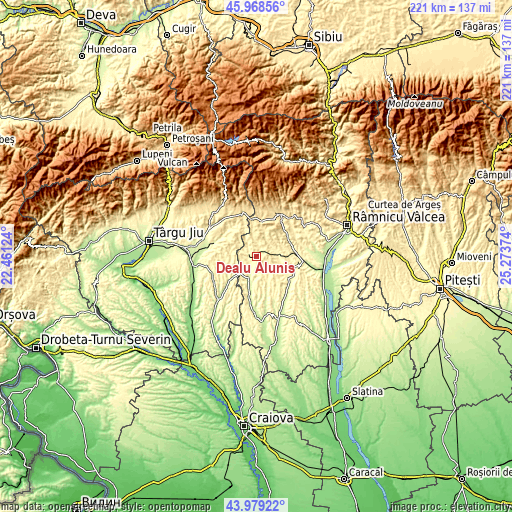 Topographic map of Dealu Aluniș