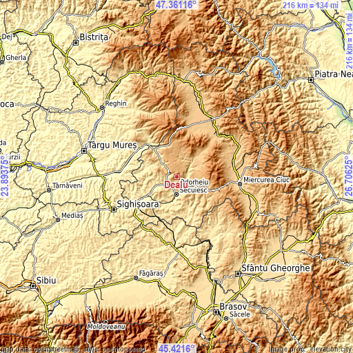 Topographic map of Dealu