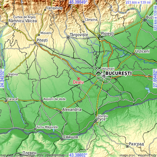 Topographic map of Dealu