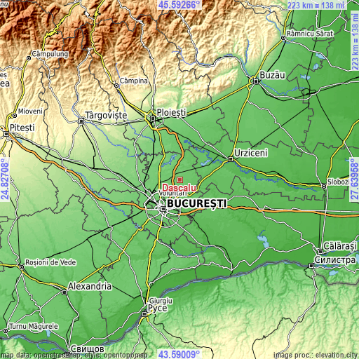 Topographic map of Dascălu