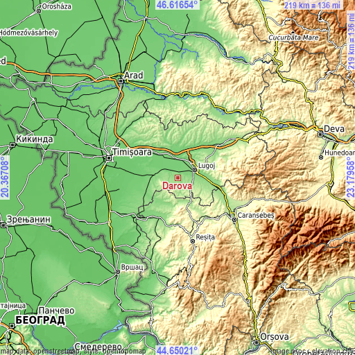 Topographic map of Darova