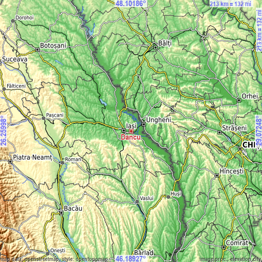 Topographic map of Dancu