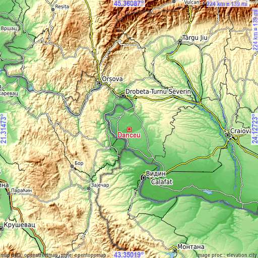 Topographic map of Dănceu