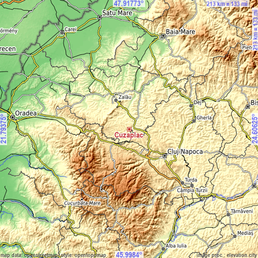 Topographic map of Cuzăplac