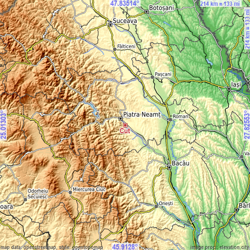Topographic map of Cut