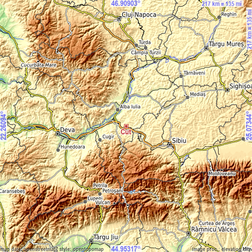 Topographic map of Cut