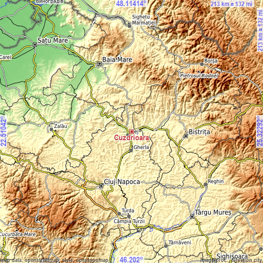 Topographic map of Cuzdrioara