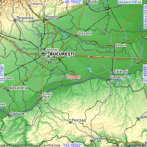 Topographic map of Curcani