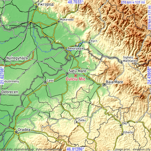 Topographic map of Culciu Mic