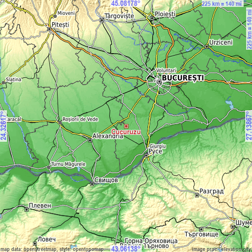 Topographic map of Cucuruzu