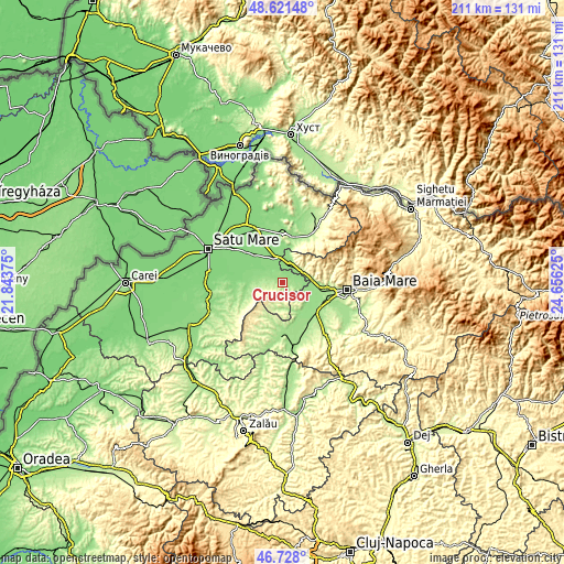 Topographic map of Crucişor