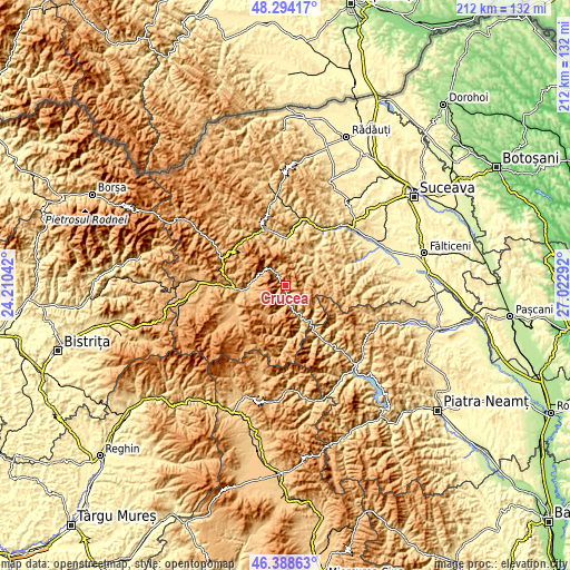 Topographic map of Crucea