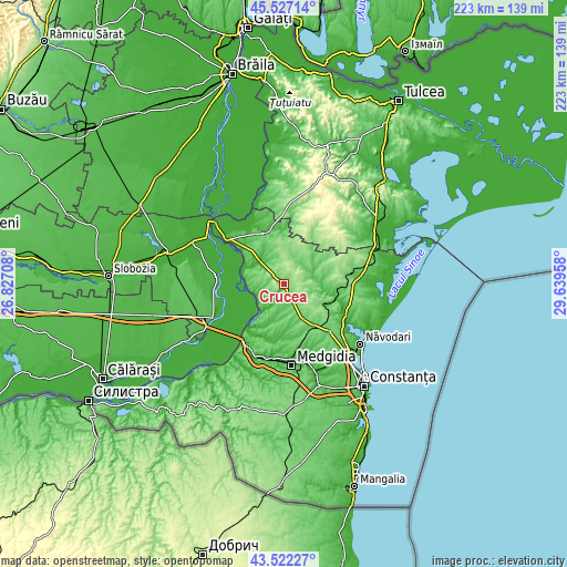 Topographic map of Crucea