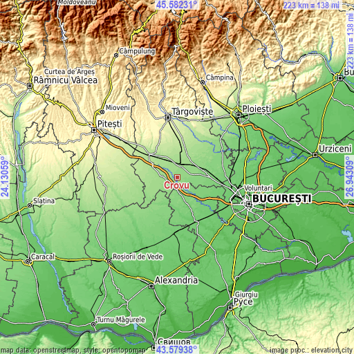 Topographic map of Crovu