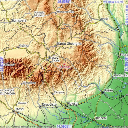 Topographic map of Crivina