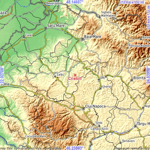 Topographic map of Cristolţ