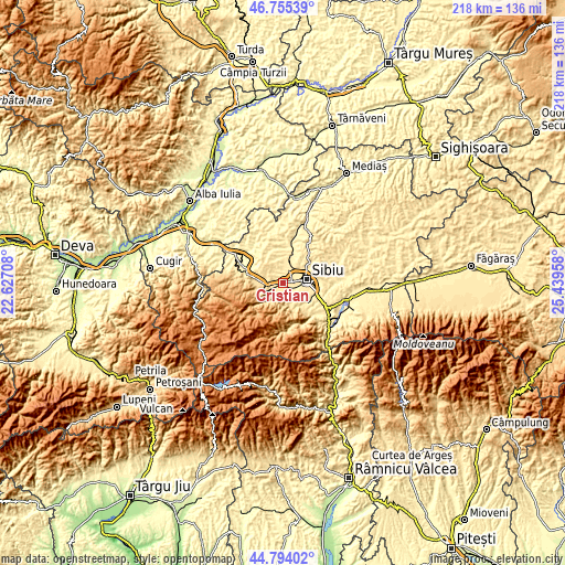 Topographic map of Cristian
