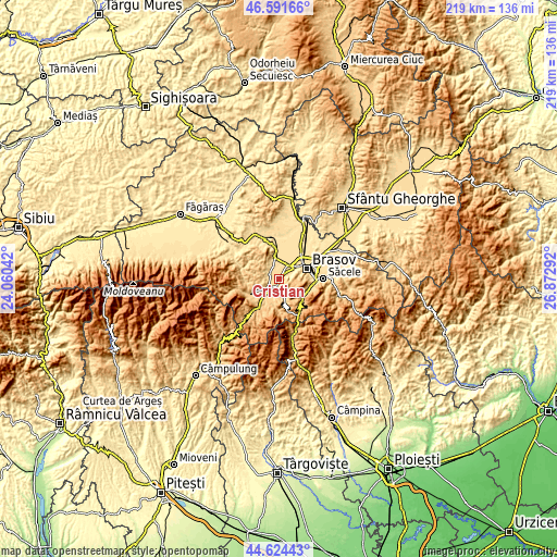 Topographic map of Cristian