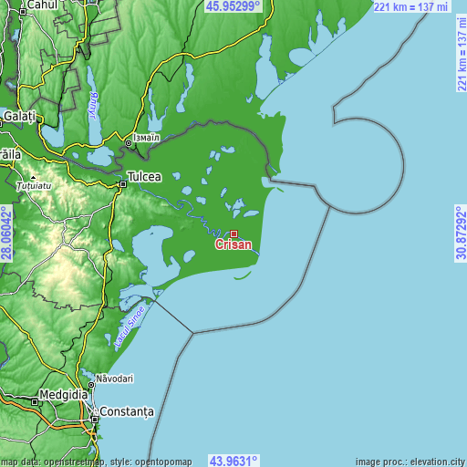 Topographic map of Crişan