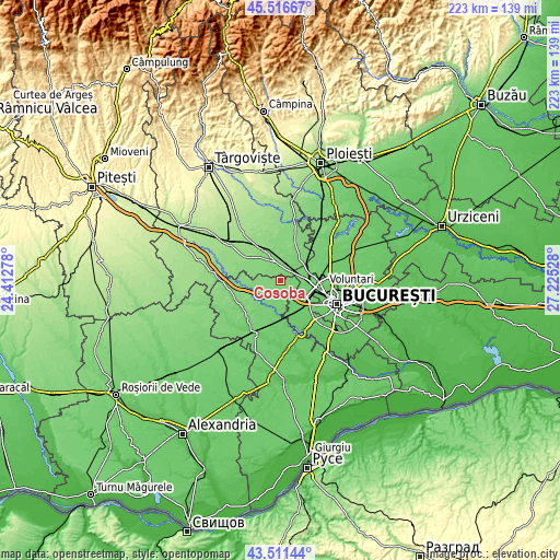 Topographic map of Cosoba