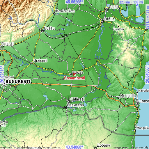 Topographic map of Cosâmbeşti
