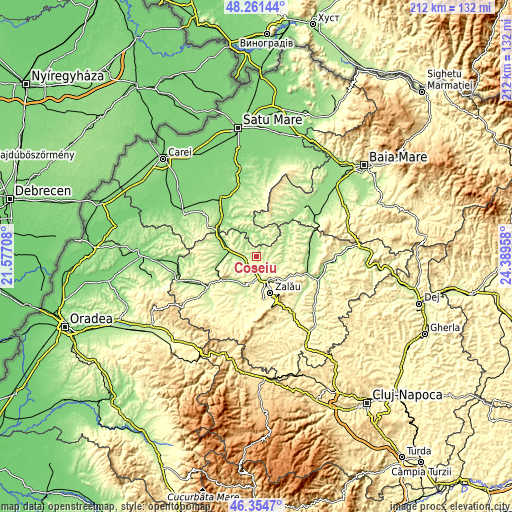 Topographic map of Coşeiu