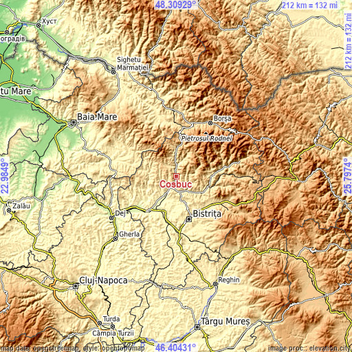 Topographic map of Coşbuc