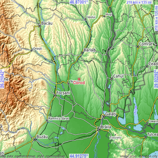 Topographic map of Corod