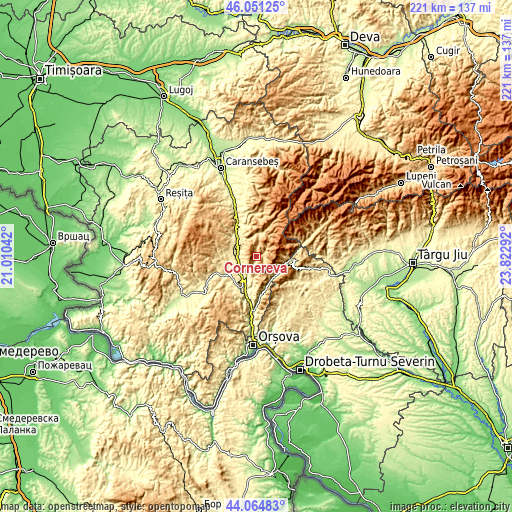 Topographic map of Cornereva