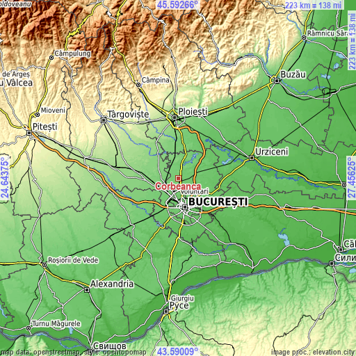 Topographic map of Corbeanca