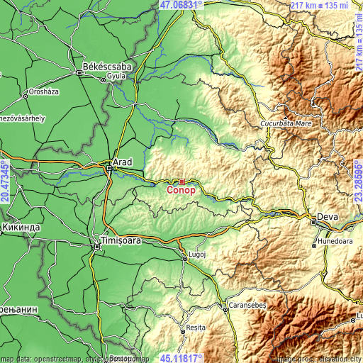 Topographic map of Conop