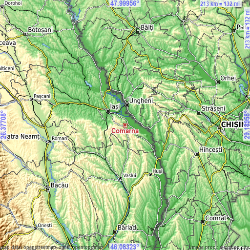 Topographic map of Comarna