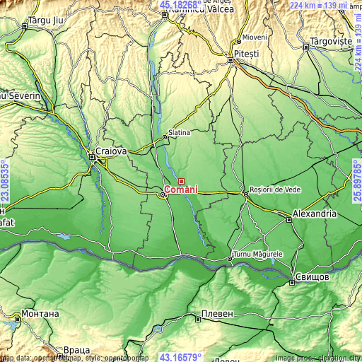 Topographic map of Comani