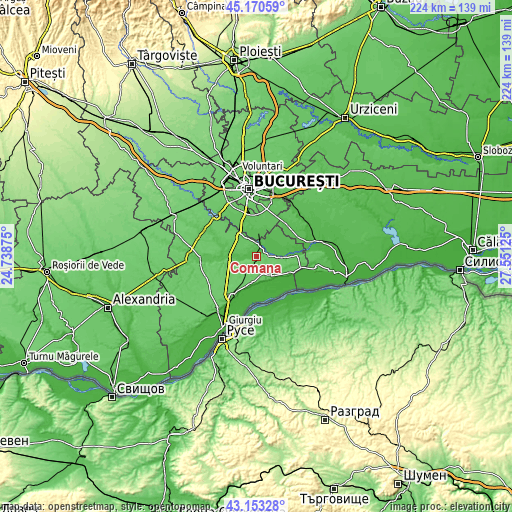 Topographic map of Comana