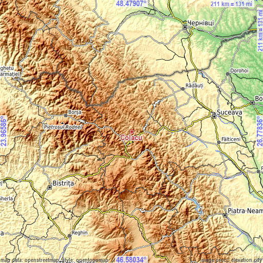 Topographic map of Colacu