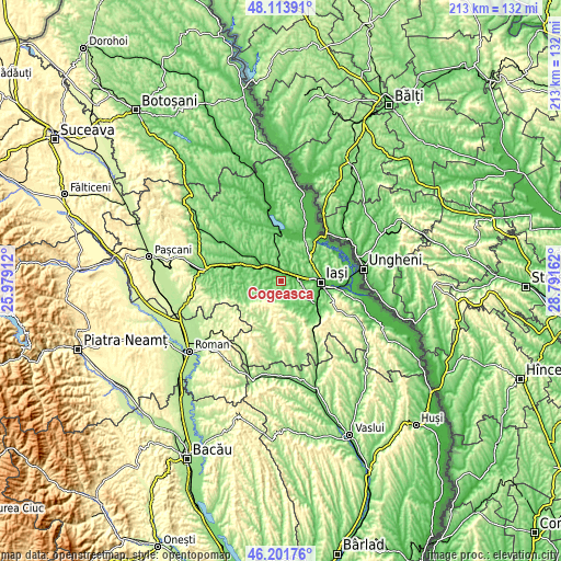 Topographic map of Cogeasca